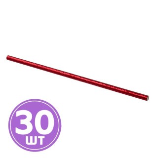 Трубочки для коктейля бумажные, 19,7 см, 5 упаковок по 6 шт., цвет: красная фольга, BOOMZEE