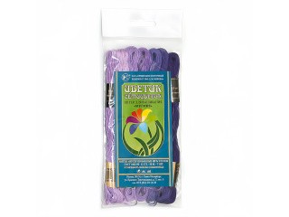 Набор ниток мулине «Цветик-семицветик» № 10, цвет: фиолетовый лепесток, 10 м, 7 шт.