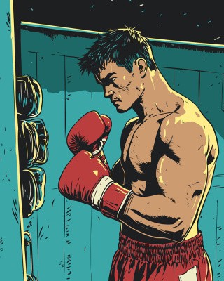 Картина по номерам «Спорт бокс: тренировка боксера арт» Картина по номерам «Спорт бокс: тренировка боксера арт»