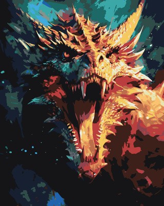 Картина по номерам «Грозный дракон»