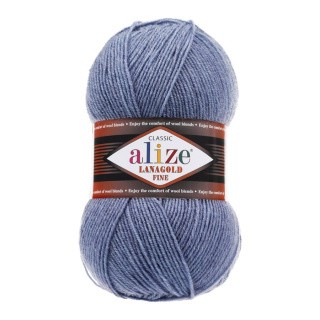 Пряжа ALIZE LanaGold Fine (Ализе Лана голд файн) (203), меланж джинс, 5 шт. по 100 г Пряжа ALIZE LanaGold Fine (Ализе Лана голд файн) (203), меланж джинс, 5 шт. по 100 г