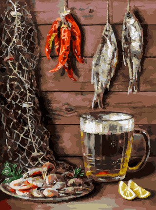 Картина по номерам «Натюрморт с кружкой пива»