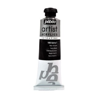 Краска акриловая Pebeo Artist Acrylics extra fine №1 (Черная слоновая кость), 37 мл