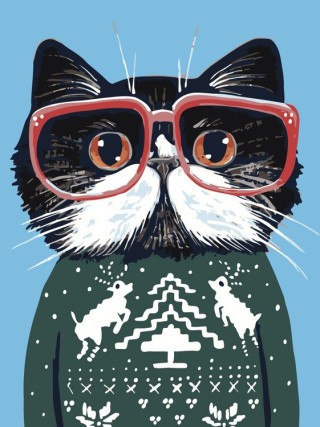 Картина по номерам «Кот ученый» Картина по номерам «Кот ученый»