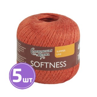 Пряжа Семеновская Softness (Нежность) (181448), шиповник, 5 шт. по 100 г Пряжа Семеновская Softness (Нежность) (181448), шиповник, 5 шт. по 100 г