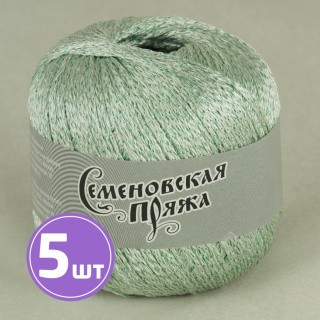 Пряжа Семеновская Test 85 (14840), бело-зеленый 5 шт. по 100 г Пряжа Семеновская Test 85 (14840), бело-зеленый 5 шт. по 100 г
