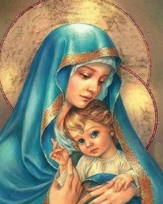 Картина по номерам «Богородица с младенцем»