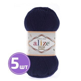 Пряжа ALIZE Cotton Gold Hobby (58), темно-синий, 5 шт. по 50 г Пряжа ALIZE Cotton Gold Hobby (58), темно-синий, 5 шт. по 50 г