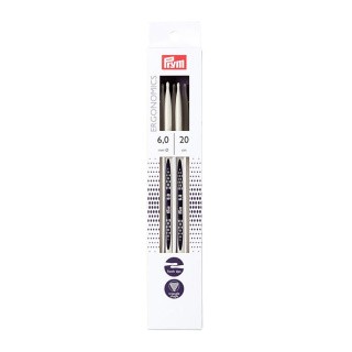 Спицы чулочные Ergonomics, пластик, 6 мм, 20 см, PRYM