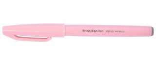 Фломастер-кисть Brush Sign Pen, 2 мм, цвет: бледно-розовый, Pentel