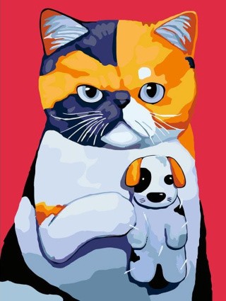 Картина по номерам «Любимая игрушка-щенок» Картина по номерам «Любимая игрушка-щенок»