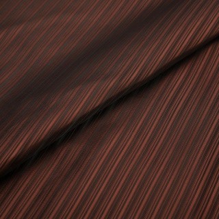 Ткань подкладочная Taffeta с рисунком, 5 м х 145 см, 96 г/м², цвет: №021 коричневый в полоску, Gamma