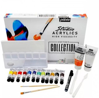 Краски Pebeo акриловые 12 цветов набор Studio Acrylics 20 мл