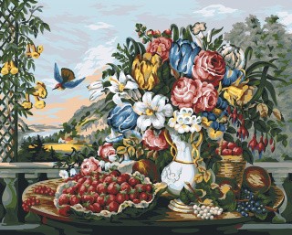 Картина по номерам «Фрэнсис Флора Бонд Палмер, Пейзаж – фрукты и цветы»