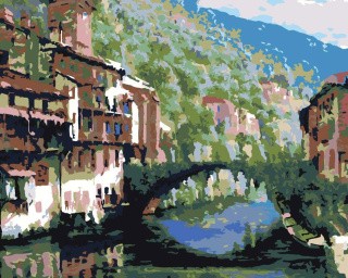 Картина по номерам «Древний мост через Нив»