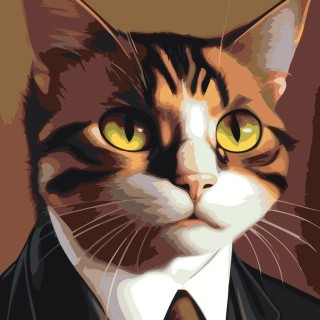 Картина по номерам «Кот в костюме»