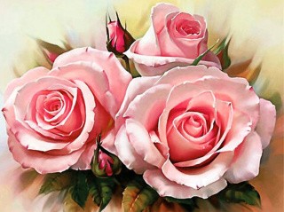 Алмазная вышивка «Нежность роз»