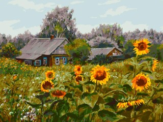 Картина по номерам «Лето в деревне»