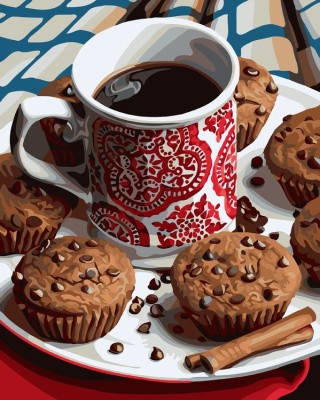 Картина по номерам «Кексы с корицей» Картина по номерам «Кексы с корицей»