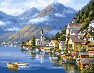 Картина по номерам «Город у реки» Картина по номерам «Город у реки»