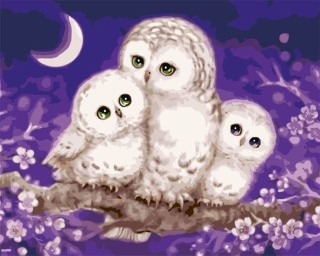 Картина по номерам «Сова с совятами» Картина по номерам «Сова с совятами»