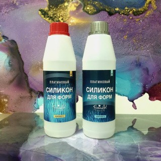 Жидкий силикон для форм (40 по Шору) - 1 кг, ResinArt Жидкий силикон для форм (40 по Шору) - 1 кг, ResinArt