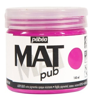 Краска акриловая Pebeo экстра матовая Mat Pub №1 (Розовый тирин), 140 мл