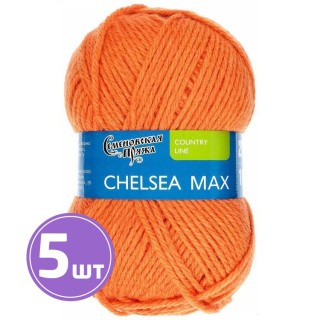 Пряжа Семеновская Chelsea MAX (670), морковный 5 шт. по 100 г