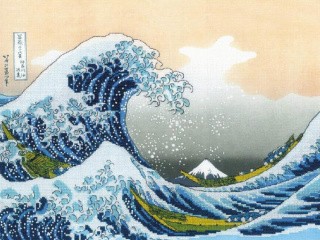 Набор для вышивания «Большая волна в Канагаве» по мотивам гравюры К. Хокусая