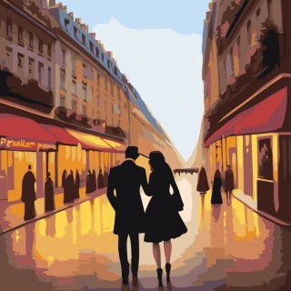 Картина по номерам «Пара в городе» Картина по номерам «Пара в городе»