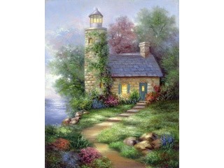 Картина по контурам гризайль «Романтический маяк»