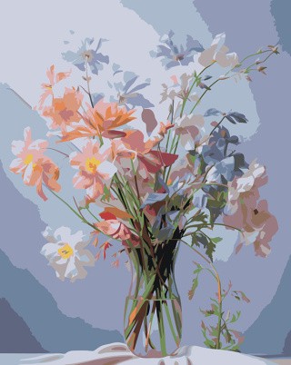 Картина по номерам «Цветы: Воздушный букет из полевых цветов 2»