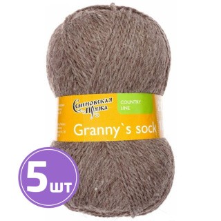 Пряжа Семеновская Granny`s sock W (574), натуральный темный 5 шт. по 100 г Пряжа Семеновская Granny`s sock W (574), натуральный темный 5 шт. по 100 г