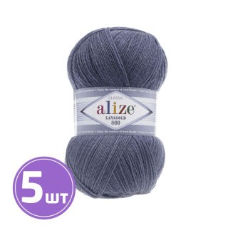 Пряжа ALIZE LanaGold 800 (203), джинс меланж, 5 шт. по 100 г Пряжа ALIZE LanaGold 800 (203), джинс меланж, 5 шт. по 100 г