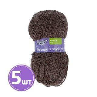 Пряжа Семеновская Granny`s sock N (574), темный натуральный 5 шт. по 100 г Пряжа Семеновская Granny`s sock N (574), темный натуральный 5 шт. по 100 г