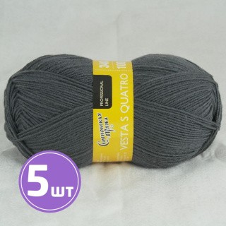 Пряжа Семеновская Vesta S silver quatro (70951), графит 5 шт. по 100 г Пряжа Семеновская Vesta S silver quatro (70951), графит 5 шт. по 100 г