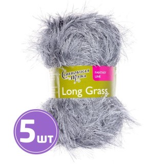 Пряжа Семеновская Long grass (6), серый 5 шт. по 100 г Пряжа Семеновская Long grass (6), серый 5 шт. по 100 г