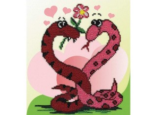 Набор вышивки бисером «Змейки с сердечком» Набор вышивки бисером «Змейки с сердечком»