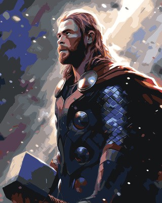 Картина по номерам «Марвел Marvel: Бог грома Тор»