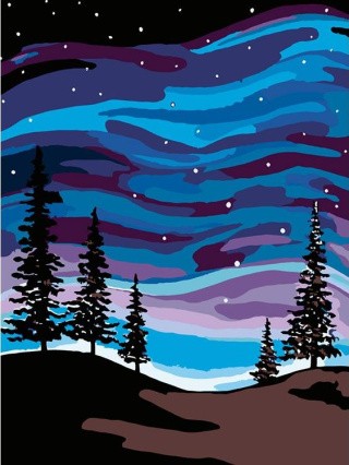 Картина по номерам «Полярное сияние» Картина по номерам «Полярное сияние»