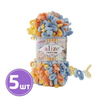 Пряжа ALIZE Puffy Fine color (6314), мультиколор, 5 шт. по 100 г Пряжа ALIZE Puffy Fine color (6314), мультиколор, 5 шт. по 100 г