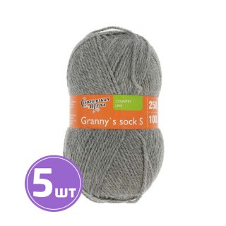 Пряжа Семеновская Granny`s sock S (380), меланж серый 5 шт. по 100 г Пряжа Семеновская Granny`s sock S (380), меланж серый 5 шт. по 100 г