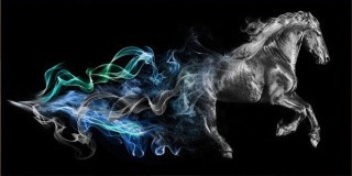Алмазная вышивка «Конь в дыму»