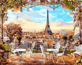Картина по номерам «Кафе с видом на Эйфелеву башню»
