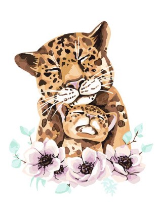 Картина по номерам «Леопардовая нежность»