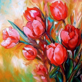 Алмазная вышивка «Букет тюльпанов» Алмазная вышивка «Букет тюльпанов»