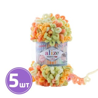 Пряжа ALIZE Puffy Fine color (6313), мультиколор, 5 шт. по 100 г Пряжа ALIZE Puffy Fine color (6313), мультиколор, 5 шт. по 100 г
