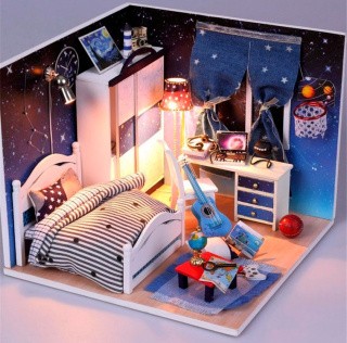 Набор для создания миниатюры (румбокс) «Спальня» Набор для создания миниатюры (румбокс) «Спальня»