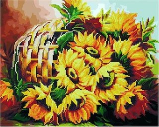 Алмазная картина-раскраска «Цветы солнца»