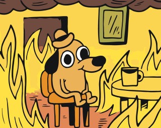 Картина по номерам «Мем: This is fine» Картина по номерам «Мем: This is fine»
